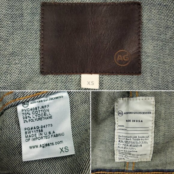 AG Adriano Goldschmied Robyn Denim Jean Trucker Style Jacket Stretch Women's XS - Picture 3 of 14